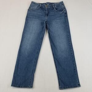 Democracy Jeans Womens 10 Blue Ab Solution Mid Rise Straight Leg Stretch Denim